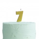 Gold Glitter Number 7 Candle - Pick and Mix